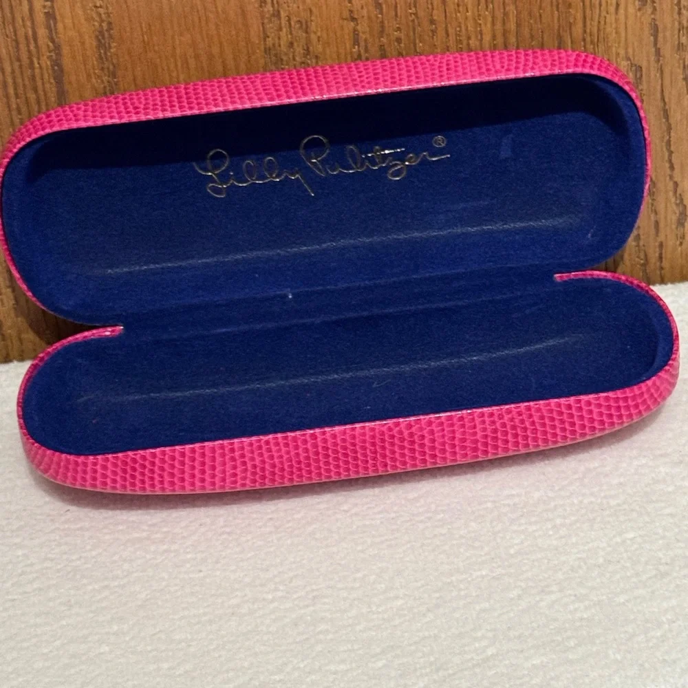 Lilly Pulitzer Pink Print Design Glasses Eyeglasses Sunglasses Case Hard Shell